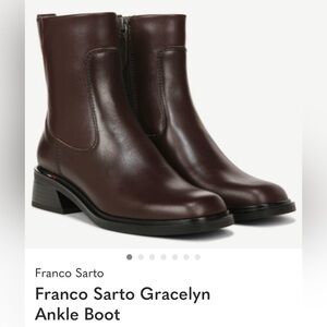 Franco Sarto Gracelyn Dark Brown Ankle Boot